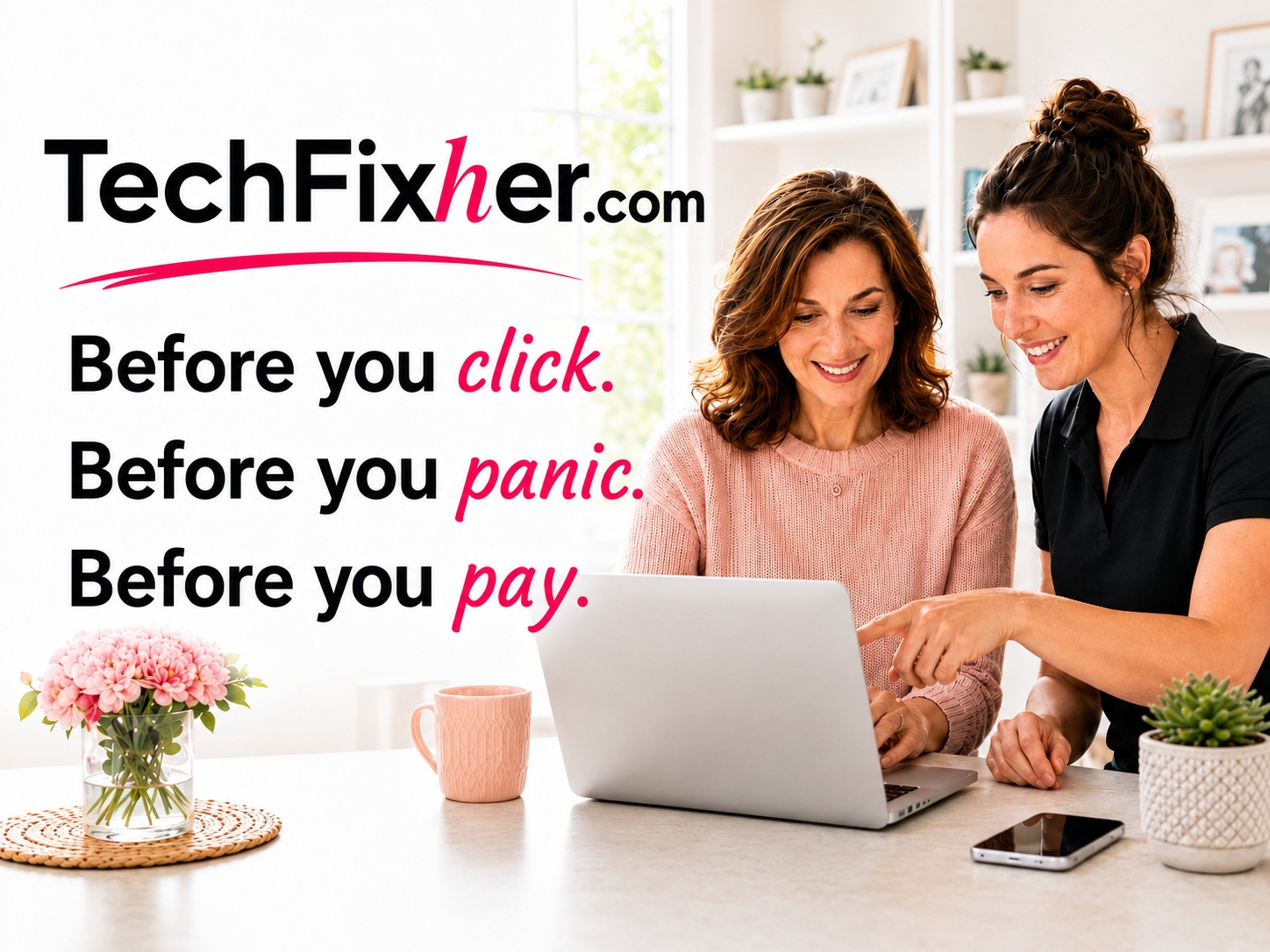TechFixHer.com - Before you click. Before you panic. Before you pay.